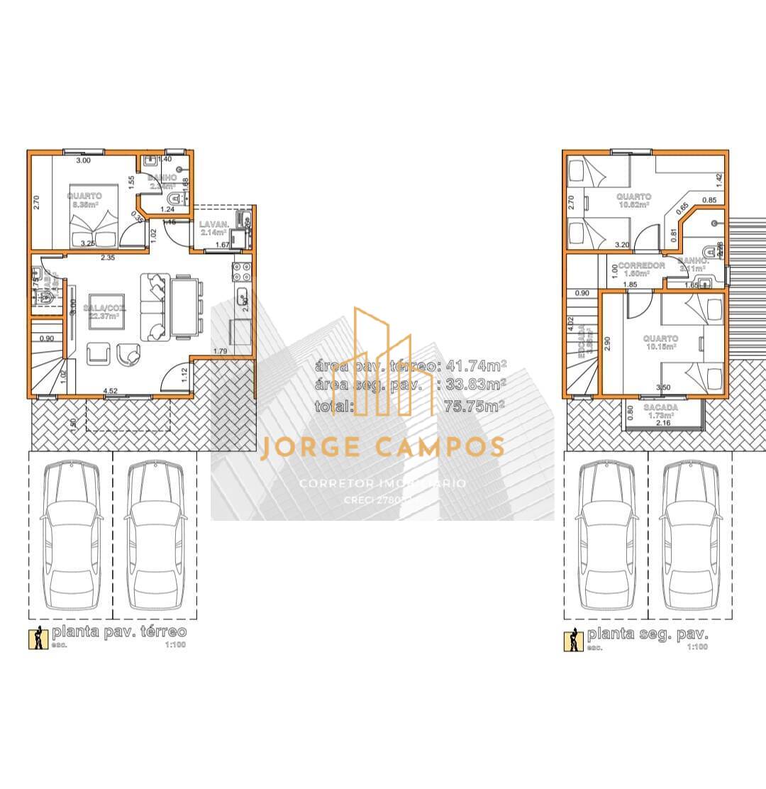 Sobrado, 3 quartos, 76 m² - Foto 2